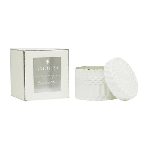 Amoura Cut Glass Luxury Candle - Tahitian Vanilla & Wild Fig