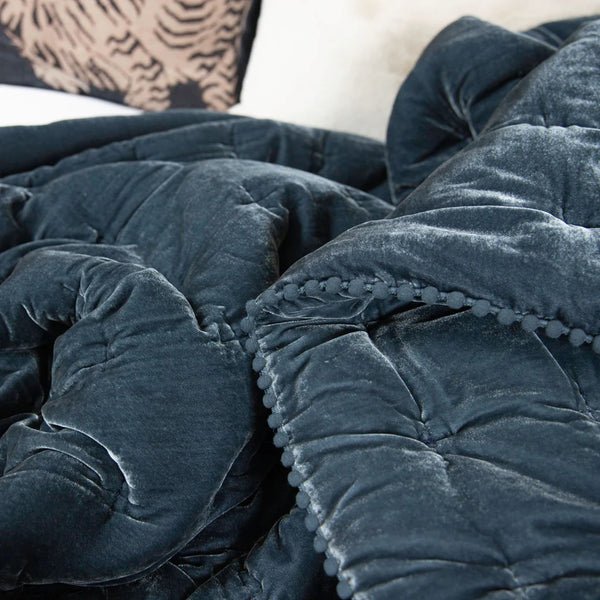 Cruz Velvet Comforter - Blueberry – The Linen Store