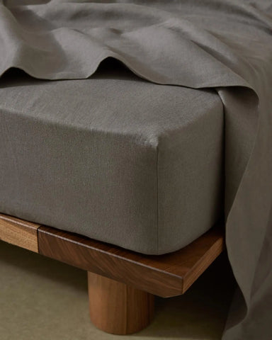Ravello Linen Sheets - Charcoal