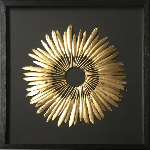 Gold Feather Shadow Box