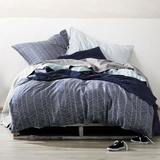 Navy Feather Standard Pillowcases