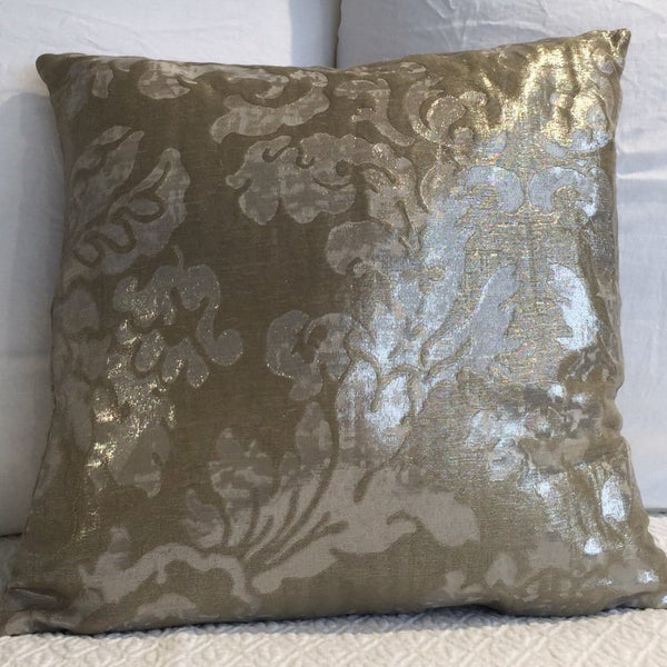 Gold Metallic Brocade Cushion